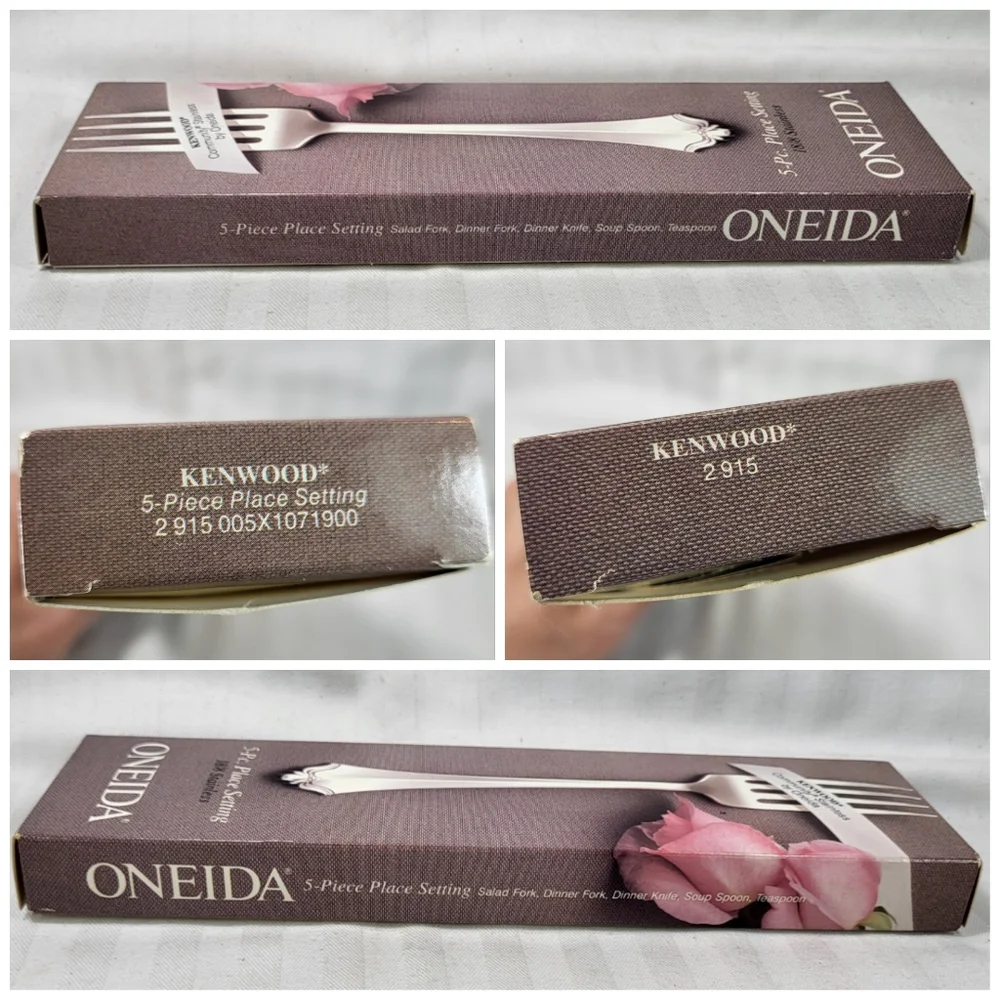 Oneida KENWOOD Stainless FLATWARE 5pc Place Setting Knife 2 Forks 2 Spoons NOS
